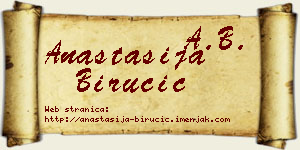 Anastasija Birucić vizit kartica